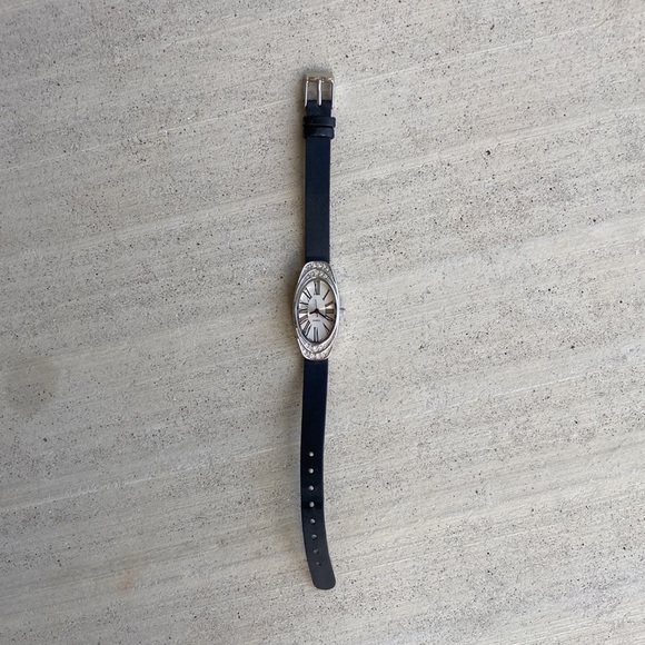 Silver-tone Avon Watch with Black Straps - Picture 2 of 2